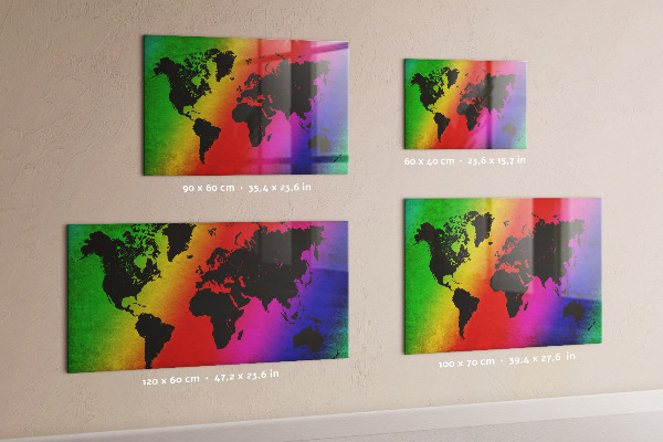 World map magnetic board for wall