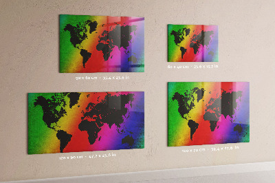 World map magnetic board for wall