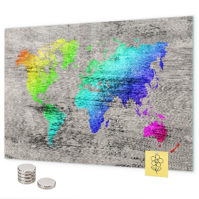 World map with magnetic board