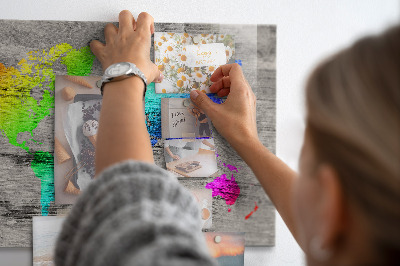 World map with magnetic board
