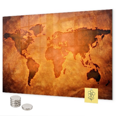 Magnetic world map board large wall-mounted version