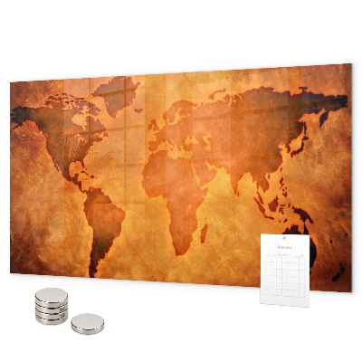 Magnetic world map board large wall-mounted version