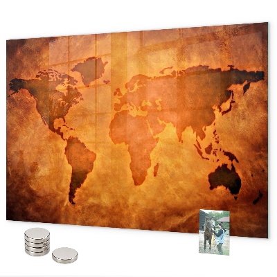 Magnetic world map board large wall-mounted version