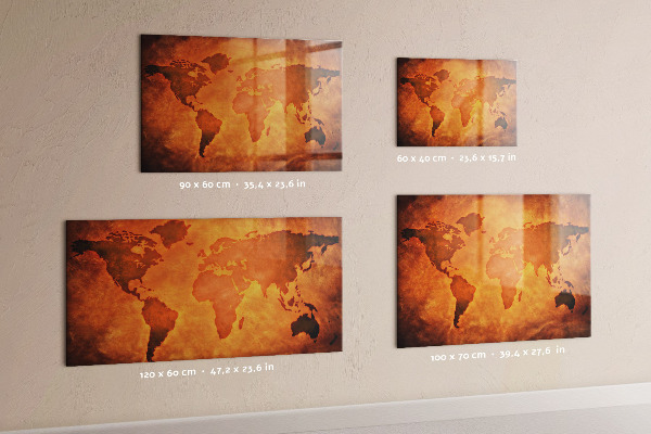 Magnetic world map board large wall-mounted version
