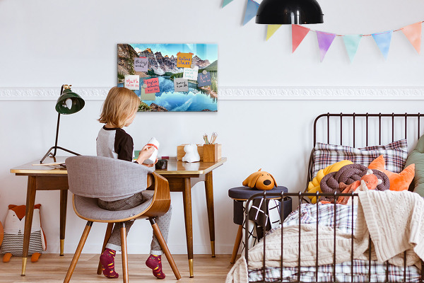 Magnetic wall board mountain landscape design