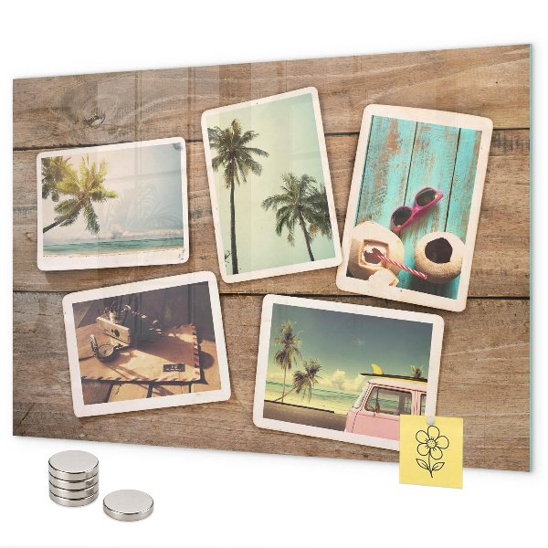Magnetic wall board for polariod photos