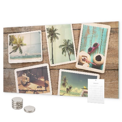 Magnetic wall board for polariod photos