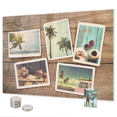 Magnetic wall board for polariod photos