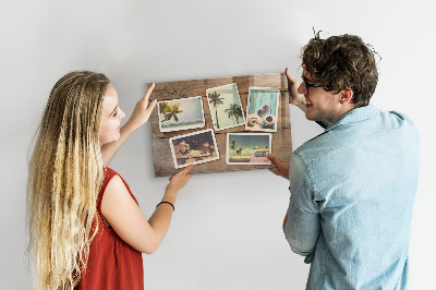Magnetic wall board for polariod photos