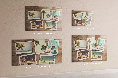 Magnetic wall board for polariod photos