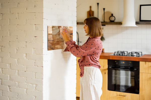 Magnetic board for wall wood texture