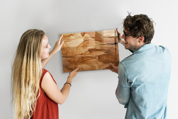 Magnetic board for wall wood texture