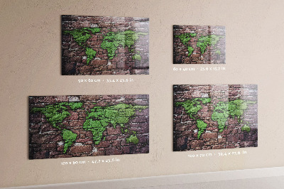 Brick world map magnetic board