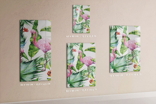 Memo board Tropical Flamingo Leaves