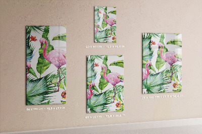 Memo board Tropical Flamingo Leaves