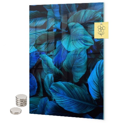 Notice board Blue exotic leaves