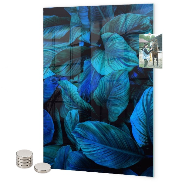Notice board Blue exotic leaves