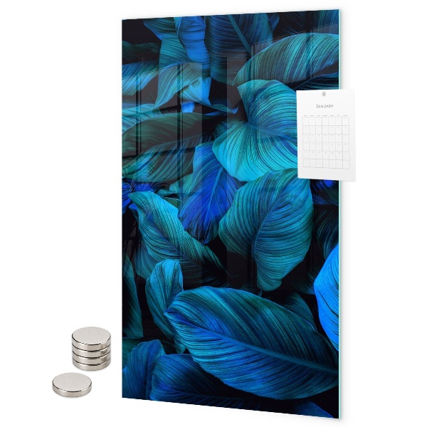 Notice board Blue exotic leaves