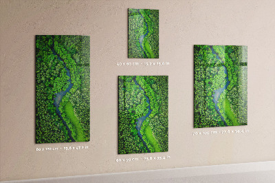 Memo board Forest trees river