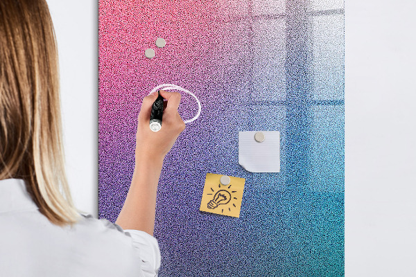 Magnetic dry erase board A colorful board for notes and photos