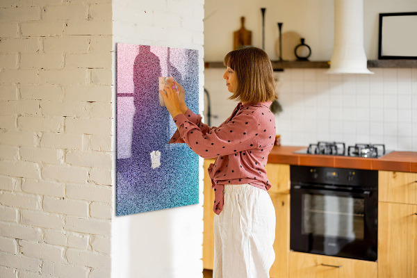 Magnetic dry erase board A colorful board for notes and photos