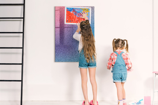 Magnetic dry erase board A colorful board for notes and photos