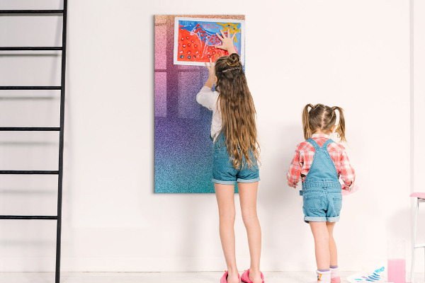 Magnetic dry erase board A colorful board for notes and photos