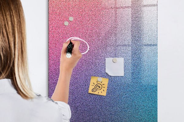 Magnetic dry erase board A colorful board for notes and photos
