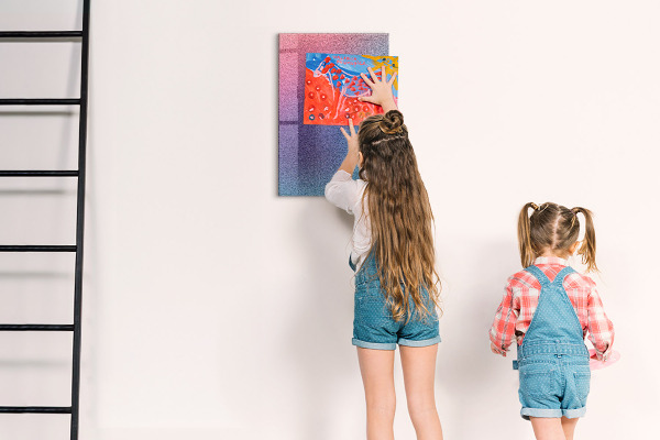 Magnetic dry erase board A colorful board for notes and photos