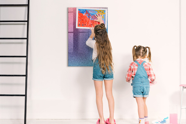 Magnetic dry erase board A colorful board for notes and photos
