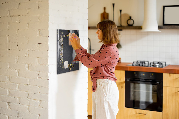 Magnetic dry erase board A stylish board for notes and photos