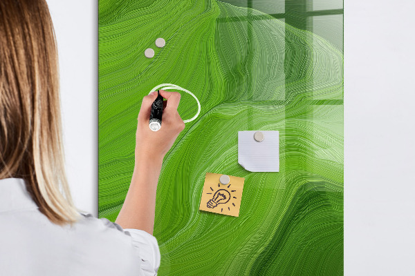 Dry erase board magnetic Green board for photos and notes