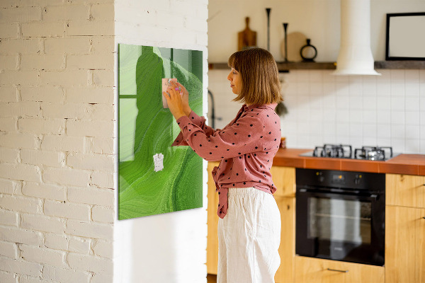 Dry erase board magnetic Green board for photos and notes