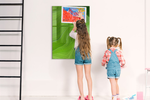 Dry erase board magnetic Green board for photos and notes