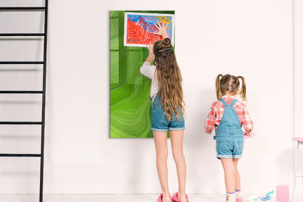 Dry erase board magnetic Green board for photos and notes