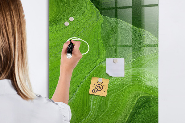 Dry erase board magnetic Green board for photos and notes