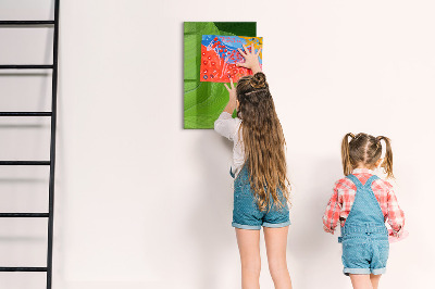 Dry erase board magnetic Green board for photos and notes