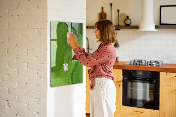 Dry erase board magnetic Green board for photos and notes
