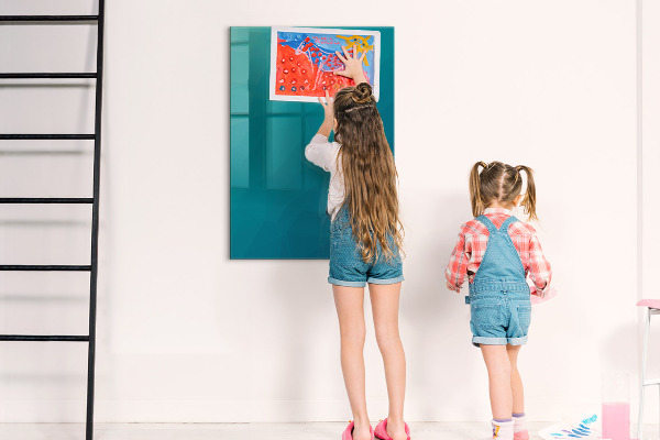 Magnetic dry erase board Modular board for notes and photos