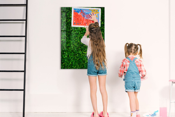 Magnetic dry erase board Green photo pin board