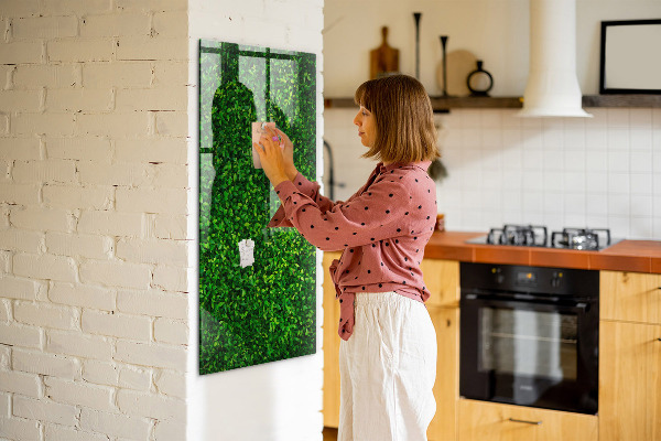 Magnetic dry erase board Green photo pin board