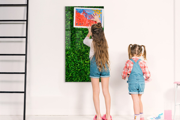 Magnetic dry erase board Green photo pin board