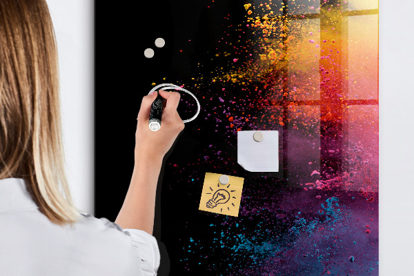 Dry erase board magnetic A colorful board for presenting photos