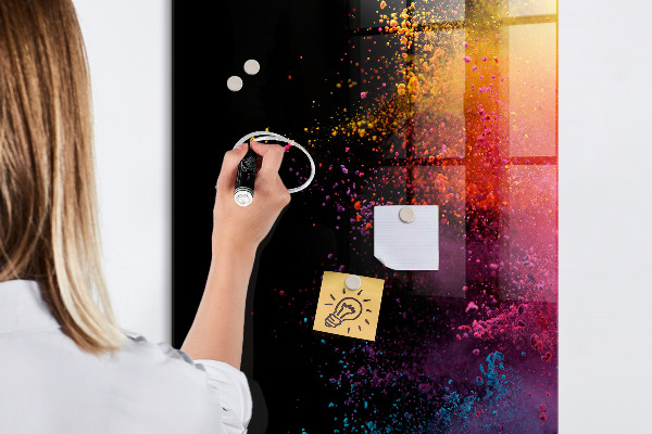 Dry erase board magnetic A colorful board for presenting photos