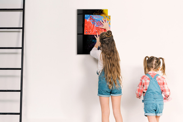 Dry erase board magnetic A colorful board for presenting photos