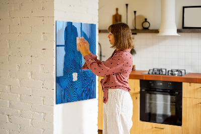 Dry erase board magnetic Blue board for photos and notes