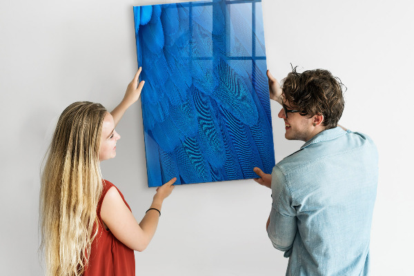 Dry erase board magnetic Blue board for photos and notes