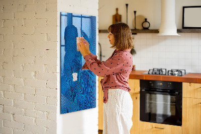 Dry erase board magnetic Blue board for photos and notes