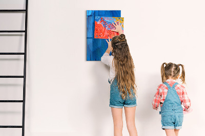 Dry erase board magnetic Blue board for photos and notes