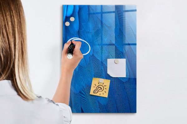 Dry erase board magnetic Blue board for photos and notes